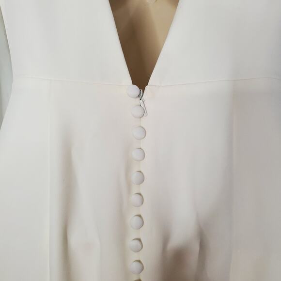 Jenny Yoo Long Bishop Sleeve Wedding Dress Deep V Back Gown White Ivory Size 2 - Picture 6 of 10